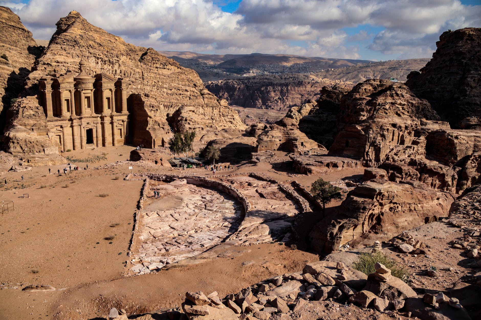 the ad deir monument carved from the mountain rocks